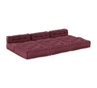 hliofuir Canapé modulaire 4 pièces en tissu marron châtaignier | Design flexible pour salon et terrasse. Le tissu respirant et la mousse moulée offrent un grand confort d'assise.