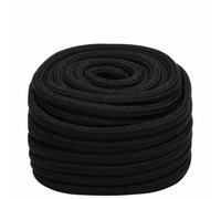 hliofuir Corde de travail noire 20 mm 100 m polyester corde polyvalente | Corde tressée résistante en polyester pour une utilisation universelle dans l'atelier, le jardin et l'extérieur.