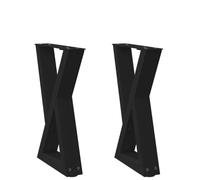 hliofuir Lot de 2 pieds de table basse en acier noir 28 x 43 cm | Pieds solides en métal noir pour tables basses et sièges de salon avec protections de sol réglables et vis M5.