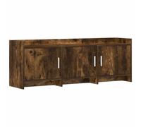 hliofuir Meuble TV bas en chêne fumé 130 x 33 x 47 cm | Meuble bas compact pour le salon avec 3 portes et poignées métalliques robustes pour un rangement ordonné des médias.