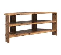 hliofuir Meuble TV d'angle en bois vieilli 102 x 40,5 x 45 cm | Meuble d'angle peu encombrant pour salon et chambre à coucher avec 2 compartiments ouverts pour récepteurs