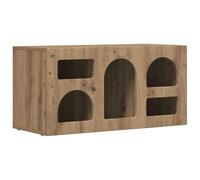 hliofuir Meuble TV en chêne Artisan - 80 x 35 x 40 cm - Meuble bas en bois | Meuble TV compact avec 5 compartiments ouverts pour salon et chambre à coucher, surface facile d'entretien.