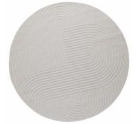 hliofuir Tapis rond Ø 120 cm crème - Tapis en polyester lavable | Tapis doux pour salon, couloir et balcon. Le dessous antidérapant assure la sécurité en intérieur et en extérieur.