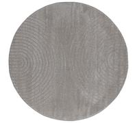 hliofuir Tapis rond Galati gris Ø 120 cm antidérapant lavable en machine | Tapis rond doux pour chambre à coucher et couloir, insonorisant avec dessous antidérapant et entretien facile.