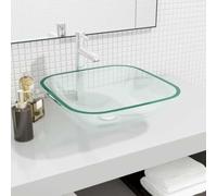HLIQZFIIA Outils, vasque en verre transparent 42 x 42 x 14 cm