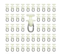 HLIWS 100 pièces Rail intérieur Crochet de Rideau Rail Glisseur Rail,Rideaux Poulie à Rideau en Plastique(Blanc)