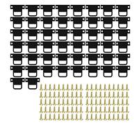 HLIWS 50 Pièces 32mm x 22mm crochets de suspension en dents de scie,Double trou,Crochets en Dents de Scie avec Vis,pour Accrocher des Photos