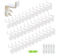 HLIWS Lot de 40 Non-Trace Crochets de Support Murals,Suspensions de cadre en aluminium,pour accrocher des tableaux,des photos de mariage,des miroirs