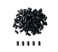HLIWS Protections De Filetage De Vis, Lot de 400 Embouts en Caoutchouc, 6mm Plastique PVC Couvercle en Caoutchouc Ronds, Protecteurs De Filetage De Vis, Noir, pour Tubes Ronds