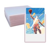 HLIWS Sleeves Protèges Cartes-20 Pièces 76 x 102mm Sleeves Transparents,Avec film protecteur,Pour collectionner les cartes de jeu/basketball(Bordure rose)