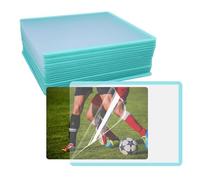 HLIWS Sleeves Protèges Cartes-20 Pièces 76 x 102mm Sleeves Transparents,Avec film protecteur,Pour collectionner les cartes de jeu/basketball(Cadre cyan)