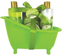 Hljhj-Coffret Bain Pomme Poire - Gel Douche 260ml, Lait Corps 260ml, Beurre Corporel, Sels De Bain 50g, Fleur De Massage - Cadeau Femme Beauté, Soin Corps - Kit Cocooning Baignoire Vintage
