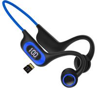 HLJHJ-Ecouteurs sans Fil, Casque Conduction Osseuse Bluetooth,avec Microphone,Affichage de la Puissance,Fente pour Carte TF,écouteurs résistants à la Transpiration pour Running Cyclisme Travail (Bleu