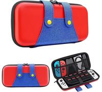 Hljhj-Étui Pour Nintendo Switch 2/Oledavec, Grand Étui Rigide Pour Adaptateur Et Joy-Con Rangement, Sac De Voyage Pour Switch Console Avec 10 Fentes Pour Cartes De Jeu, Rouge