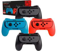 Hljhj-Grips (Poignées) Compatible Avec Nintendo Switch Joy-Cons Pour Plus De Confort - Quad Pack (2x Noir 1xrouge 1xbleu) Pour Super Smash Bros Ultimate