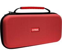 Hljhj-Gxtrust 1251rb Pochette Pour Nintendo Switch 2, Étui Switch Avec Conception Antichoc, Poignée, Espace Pour 4 Joy-Cons, Housse Avec Pochette Pour Dragonnes Et 12 Jeux, Rouge / Bleu