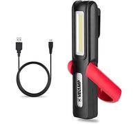 HLJHJ-IR471 Lampe de Travail 2 en 1, Rechargeable: Lanterne COB Torche 3W Haute Puissance. Multifonction. avec Aimant et Crochet, Plastique, Rouge