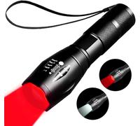 Hljhj-Lampe De Poche Tactique Rouge Rechargeable, Lumière Blanche 2 En 1 Et Lumière De Chasse Rouge Led, 2 Modes, Lumière Chasse Au Raton Laveur, Détecteur, Observation Nocturne, Astronomie, Aviation