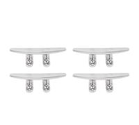 HLKSOUREZ 4 Pack 4 inch Boat Tie Down Cleat, Marine Grade 316 Stainless Steel Dock Cleat, Polished Mirror Finish Deck Rope Cleat with 5mm Thread for Speedboat Yacht Cargo Ship Mooring