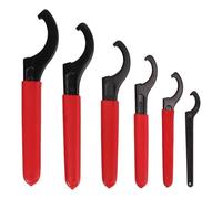 HLKSOUREZ Jeu de 6 clés à bobine, clé de réglage de bobine en forme de C, outils en acier allié avec poignée en caoutchouc pour Truhart et Tein, kit de clé à ressort hélicoïdal