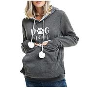 HLLD Femme Casual Sweat à Capuche Manches Longues Hoodies Sweatshirt Automne-Hiver pour Femme avec Capuche, Manches Longues et Poche Kangourou pour Porter Un Chat/Chien