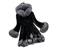 HLLD Manteau à Capuche Femmes Châle Manteau Cape Faux Fourrure Capes Manteaux Poncho Lâche Cardigan Pardessus