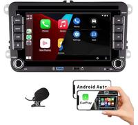 HLLECARMO Autoradio Carplay pour VW Golf 5 6 Passat Polo Jetta CC Caddy EOS Tiguan T5 Skoda Touran, 7 Pouces sans Fil Carplay & Android Auto Autoradio, Bluetooth/FM/AM/USB/DSP/RDS/SWC/Lien Miroir