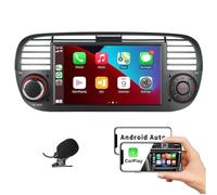 HLLECARMO Radio de voiture Fiat 500 2007-2015 sans fil Carplay & Android car, Bluetooth 5.0 écran tactile RDS/AM/FM/USB DSP Mirror Link Subw EQ POMME