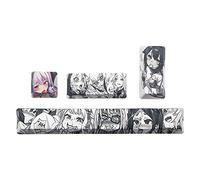 HLLR Clavier et Souris 4 pièces Anime Japonais PBT Space Keycaps Ahegao 6.25U ESC Spacebar Caps Keyboard