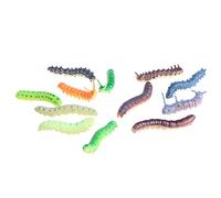 HLLR Toys 12 x Twisty Worm Réaliste Faux Chenille Insecte Éducatif Truc Jouet en Plastique