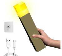 HLMNAKE 28cm Lampe Murale Torche LED, Couleur Jaune Doré et Rechargeable par USB pour Lampe de Chevet, Chambre d'enfant, Salon, Bureau