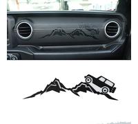 HLMNAKE Autocollant intérieur de voiture Copilot section d'aile destiné à Wrangler JL Gladiator JT 2018-2023 Accessoire de tuning de voiture Noir (Eleganz-A)