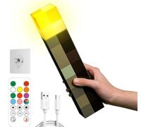 HLMNAKE Torche murale 28cm avec son et crochet, minuterie télécommandable Huit couleurs autochromatiques, son et lumière imitant la flamme, variateur 3 vitesses