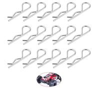 HLMYER Lot de 50 clips R en acier inoxydable pour carrosserie de voiture télécommandée, accessoires de rechange pour coque de voiture télécommandée à l'échelle 1/10, 1/12, 1/16, pour amateurs