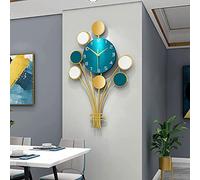 HLONGG Horloge Murale Moderne De Milieu De Siècle Grandes Horloges Murales en Métal Bleue À Piles 3D Silent Design Horloges Murales Décoratives pour Le Salon Décor,Bleu