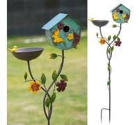 HLQMFHT Bains d'oiseaux de 132,1 cm de Hauteur pour l'extérieur, Bol de Bain d'oiseaux en métal, Plateau de graines pour Oiseaux, nichoirs pour l'extérieur, décoration de Jardin et Cour