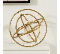 HLQMFHT Sphère en Fer doré de 25,4 cm, Sculpture géométrique Pliable, décoration de Table pour Salon, étude, Chambre à Coucher, décoration d'intérieur Moderne