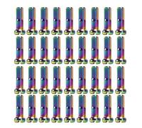 HLQXHM Lot de 36 embouts pour rayons de vélo en laiton 14G 2,0 mm x 14 mm Argent arc-en-ciel huile Slick pour vélo de route et VTT (couleur : 36 pièces arc-en-ciel)