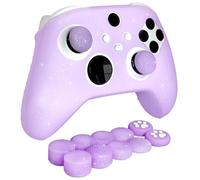 HLRAO Coque de Protection en Silicone antidérapante à Paillettes Violettes Compatible avec Manette Xbox Series X/S, 8 Capuchons à Paillettes et 2 Capuchons de poignée.