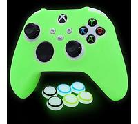 HLRAO Coque phosphorescente en Silicone pour Manette Xbox Series X, Coque de Protection antidérapante en Caoutchouc Souple pour Manette Xbox Series S avec 6 Capuchons de Pouce phosphorescents.