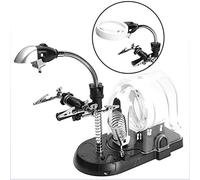 HLRTBCN 2,5X 5X 16x Table de la vitre de Grossesse Lampe Lumineuse aidant Les Mains avec Un Montant de soudage de troisième Main LED illuminé avec Collision et Soudure en Fer à Base Aqiong