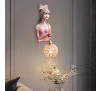 HLRTBCN American Mignon Fille Murale 丨 LED LED Children's Room Wall Light pour garçons Girl Girl Bedroom Bedside 丨 Mur-Mur pour Le Salon Mur 丨 Décoration de résine Éclairage Mural Aqiong