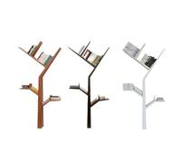 HLRTBCN Bibliothèque Créative Solid Wood Tree Shelf, Living Room Bidrech, Plancher de Bureau Simple Livre d'images étagère (Noir) Aqiong