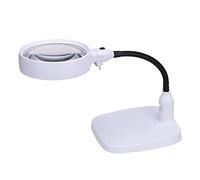 HLRTBCN Bureau de Lampe en Vertu de la Verre avec 6 lumières LED en lumière du Jour, 8X Table Maîtrie Mains Libres - Artisanat Lire des Bijoux Soudering Couture Hobby Inspection Cadeau Aqiong