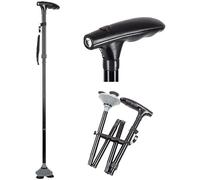 HLRTBCN Canne de béquilles Pliantes extérieures Portables avec des lumières LED, randonnée réglable Light Light Pliant Aluminium Walker Seniors, Parents Gifts Unisex Aqiong