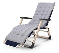 HLRTBCN Chaises de jardin inclinables, pliantes et inclinables avec oreiller et coussin en acier pour terrasse, véranda, jardin ou chaise longue (gris) (G Aqiong