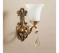 HLRTBCN Lampe Murale en Verre en Laiton rétro américain, Crystal de Chevet de Chambre à Coucher européen Jane European Asle Salon Mural Éclairage, luminaires décoratifs domestiques muraux Aqiong