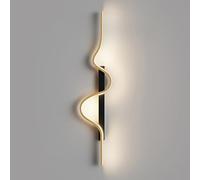 HLRTBCN Lampe Murale LED Linear Mur SONCE Lampe Mur DIMMable avec télécommande Métal Moderne Lumière Murale en Onde d'onde Slong Brill Aqiong