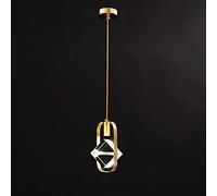 HLRTBCN Lumière pendentielle en Cristal K9, Lampe Suspendue en Laiton avec Abat-Jour carré, Lustre à LED Moderne, Lampes de Suspension de Chevet, Corridor Dining Room Drop Lighting Mode Color Aqiong