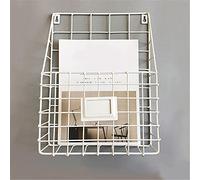 HLRTBCN Magazine Rack Mur Murd Murd Mounts Grid Racks Journaux et magazines Paniers de rangement en fer forgé (blanc 26.5x35.5x8,5 cm) Aqiong